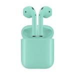 Casti audio i100S , Wireless, Bluetooth 5.0, Touch Control, Bass, dock de incarcare inclus, Turcoaz, Oferte Shop