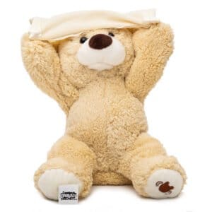 Jucarie de plus interactiva, ursuletul crem , repeta tot ce aude, 25 cm, Baterii incluse, Oferte Shop