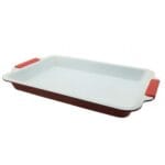 Forma de chec, dimensiune 30cm , suprafata ceramica, Alb/Rosu, New Generation by Oferte Shop