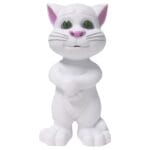 Jucarie vorbitoare, Talking Tom, Pisica alba, 20 CM , Baterii incluse, Oferte Shop