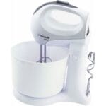 Mixer cu bol 2 in 1, 5 trepte de viteza, functie turbo, Alb-Gri, design ergonomic, 350W, New Generation by Oferte Shop