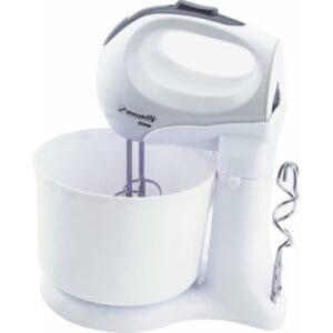 Mixer cu bol 2 in 1, 5 trepte de viteza, functie turbo, Alb-Gri, design ergonomic, 350W, New Generation by Oferte Shop