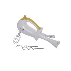 Mixer cu blender 2 in 1, 5 trepte de viteza, functie turbo, Alb-Galben, design ergonomic, 350 W, New Generation by Oferte Shop