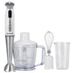 Blender de mana profesional Hausberg HB-7700A, 4 in 1, Cana, Tel, Tocator, 5 viteze + turbo, 1000 w, Alb