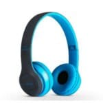 Casti audio fara fir, pliabile cu SD Card, Bluetooth version 4.1, microfon,Radio, Aux, P47 Albastru, Oferte Shop