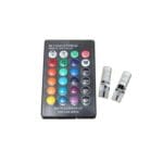 Set 2 becuri LED pozitie, bec T10 bulb RGB Multicolor, unghi iluminare 360 , telecomanda inclusa by Oferte Shop