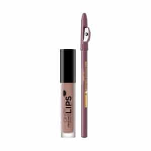 Set Luciu Mat Buze + Contur Buze, Eveline Cosmetics, 08 Lovely Rose