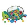 Centru de activitati 3 in 1 si saltea de joaca "Broasca Testoasa" pentru copii si bebelusi cu 4 jucarii si 30 de bile multicolore