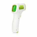 Termometru digital pentru copii non contact JZK-601, Tehnologie infrarosu pentru frunte, obiecte si ambient, Memorie, Timp de raspuns rapid 1s, Alb/Verde