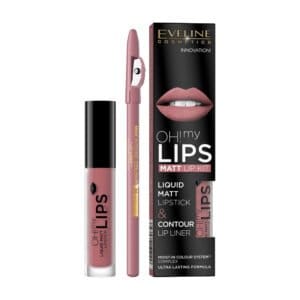 Set ruj lichid mat si creion contur Eveline Oh! My Lips 07 Baby Nude, Oferte Shop