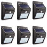 Set format din 6 lampi solare de perete cu senzor de miscare si lumina cu 30 leduri la un pret redus