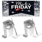 1+1 GRATUIT - Easy Flat Mop - Inovatorul Mop Cu Doua Recipiente Separate Si Capete Din Microfibra